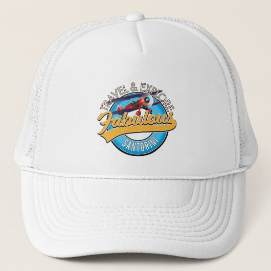 Casquette Voyagez & Explorez la Fabuleuse Santorin (Devant)