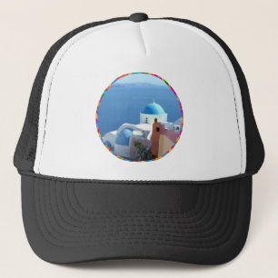 Casquette Vues d'église à Santorin, Grèce