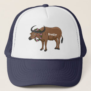 Casquette Water buffalo with flowers