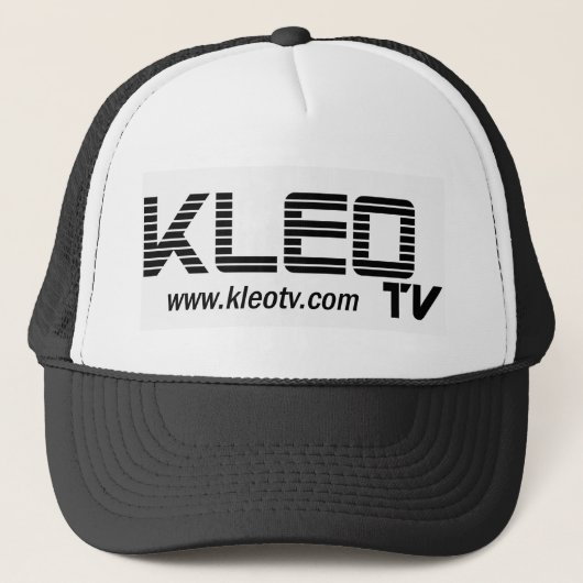 Casquette Web blanc de logo de KLEO TV (Devant)