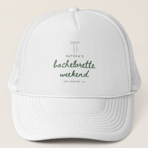 Casquette Week-end de Bachelorette Minimaliste Coquette Vert