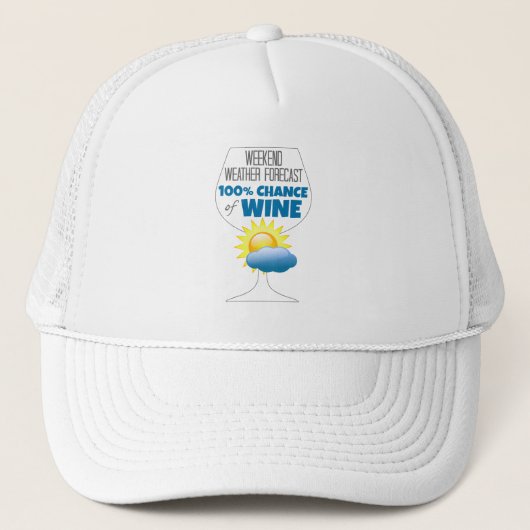 Casquette Weekend Météo Prévision Soleil 100% Chance de Vin (Devant)