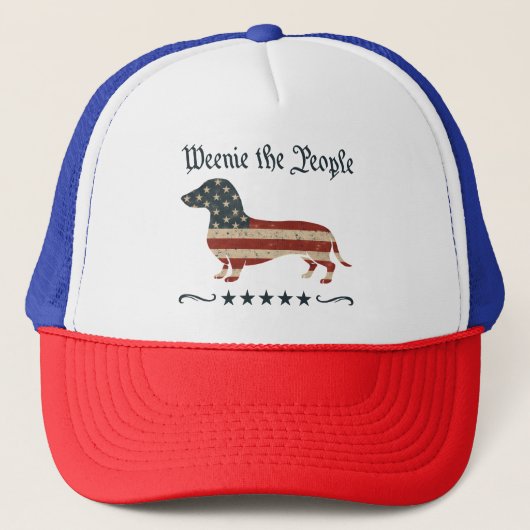 Casquette Weenie Le Peuple Dachshund 4 juillet (Devant)