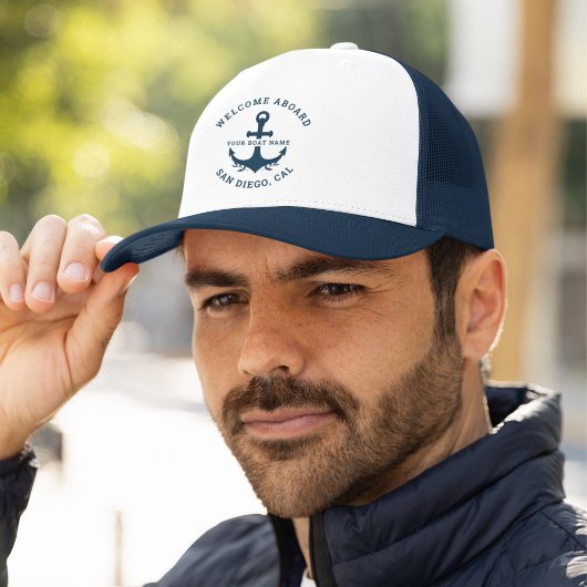 Casquette Welcome Aboard Nautica White
