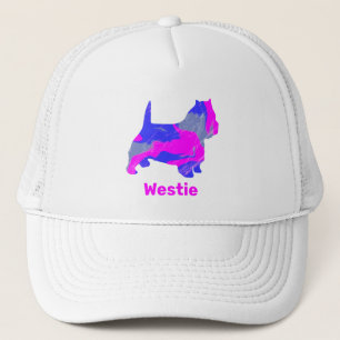 Casquette West Highland Westie Terrier Chien Silhouette rose