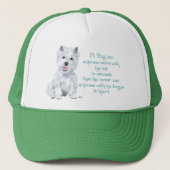 Casquette Westie Wisdom - Wagging Tail ou Tongue? (Devant)