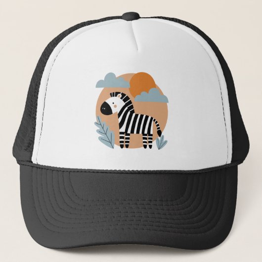 Casquette Whimsical Zebra Scandinave Influencée (Devant)