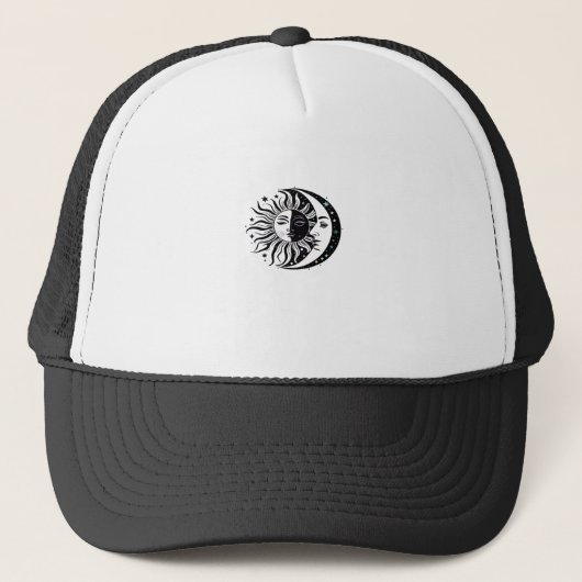 Casquette Whimsigoth Aquarelle Sun Moon Witchy Classic (Devant)