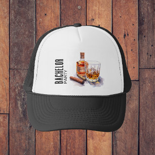Casquette Whiskey et Cigar Modern Bachelor Party