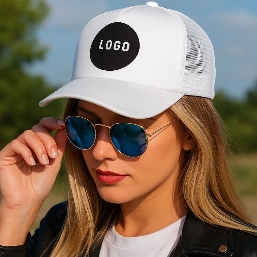 Casquette White and Black Use Your Logo