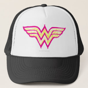 Casquette Wonder Woman Logo couleur rose et jaune