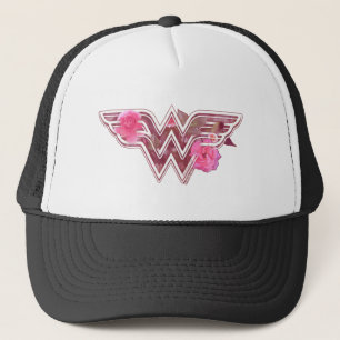Casquette Wonder Woman Pink Camellia Flowers Logo