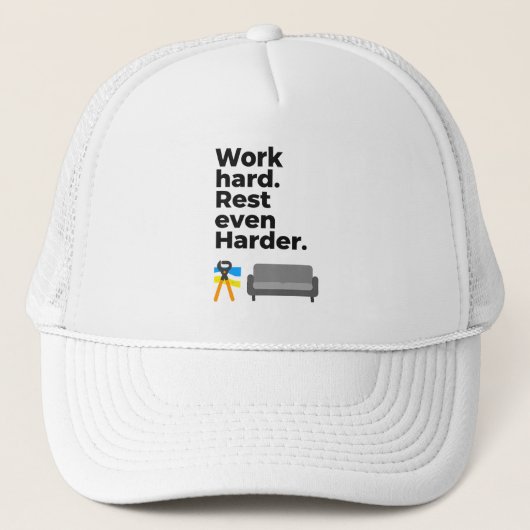 Casquette Work Hard Rest Even Harder Minimal Quote Design (Devant)
