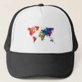 Casquette World map in watercolor (Devant)