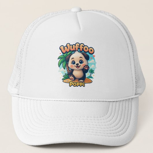 Casquette Wuffoo Poppi Cute Kawaii Puppy Tropical Island (Devant)