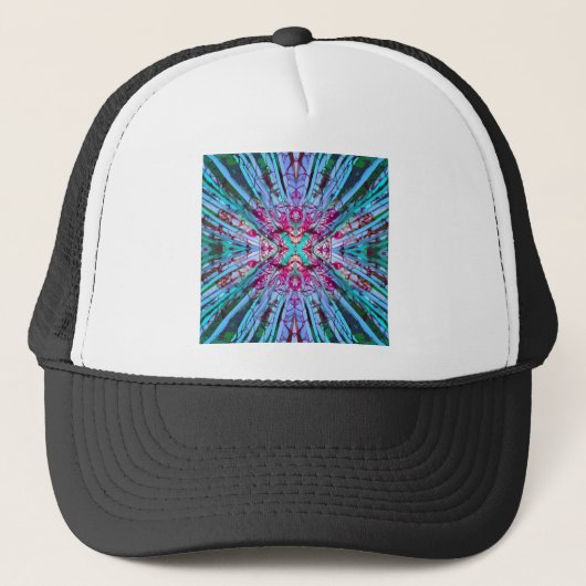 Casquette Yucca Op Art en Turquoise (Devant)