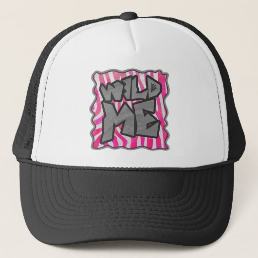 Casquette Zebra Hot Rose et White Wild Me (Devant)