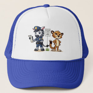Casquette zèbre et guépard de police mignons