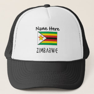 Casquette Zimbabwe et drapeau du Zimbabwe avec votre nom Tru