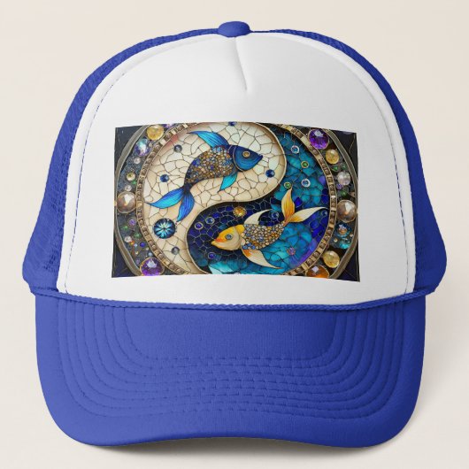Casquette Zodiac - Poissons de poisson Yin et Yang (Devant)
