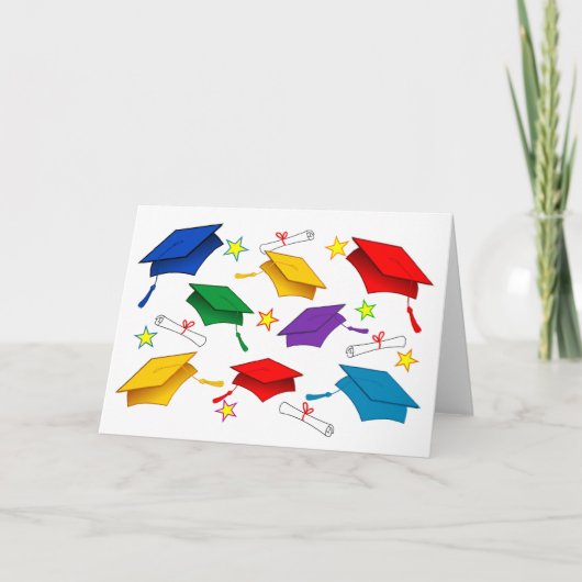 Casquettes colorés - Papier de Graduation Carte de (Devant)