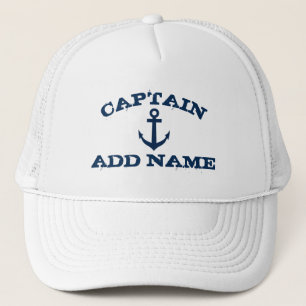 Casquettes de capitaine de bateau avec ancre et no