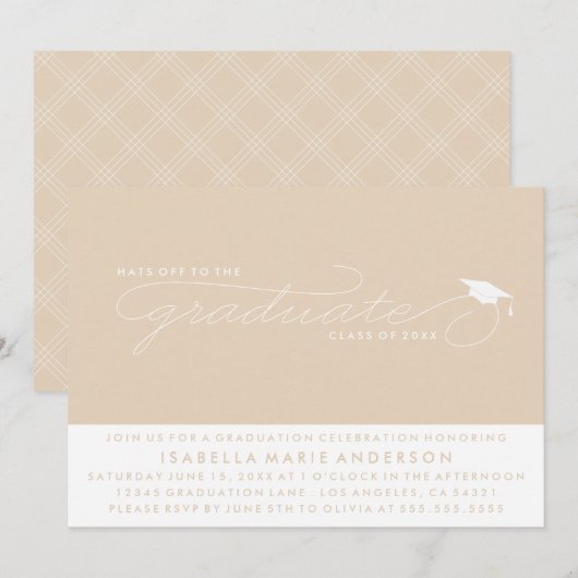 CASQUETTES DE L'ENTRÉE AU DIPLÔME | INVITATION À L (Devant / Derrière)