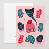 Casquettes d'hiver et carte de Noël Mittens (Devant / Derrière)