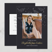 Casquettes et Confetti Faire-part de diplôme (Devant / Derrière)