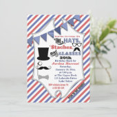 Casquettes, moustaches et lunettes Invitation de 3 (Debout devant)