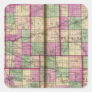 Cass County en Miami County Vierkante Sticker