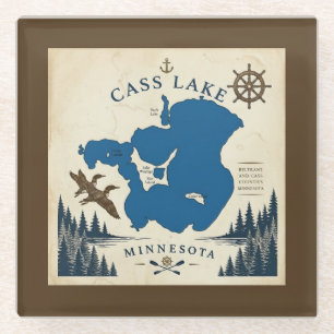 Cass Lake, Minnesota Vakantiehuis & Cadeaus Glazen Onderzetter