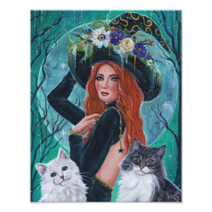 Cassandra Halloween heks van Renee Lavoie Foto Afdruk