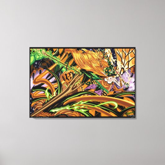 Cassandra rijdt op de Halloween Dragon Stretched C Canvas Afdruk (Voorkant)