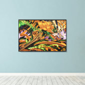 Cassandra rijdt op de Halloween Dragon Stretched C Canvas Afdruk (Insitu (Houten vloer))