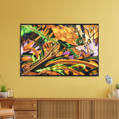 Cassandra rijdt op de Halloween Dragon Stretched C Canvas Afdruk (Insitu (Woonkamer))