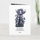 "Cassandra" Violet Butterfly Fairy Art Kaart (Achterkant)
