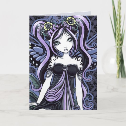 "Cassandra" Violet Butterfly Fairy Art Kaart (Voorkant)