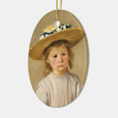 Cassatt Child in Straw Hat Keramisch Ornament (Links)
