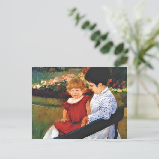 Cassatt - in het park briefkaart (Staand voorkant)