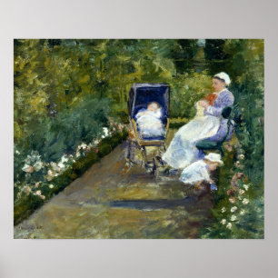 Cassatt - Kinderen in de tuin (De verpleegster) Poster