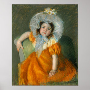 Cassatt - Margot in oranje jurk Poster