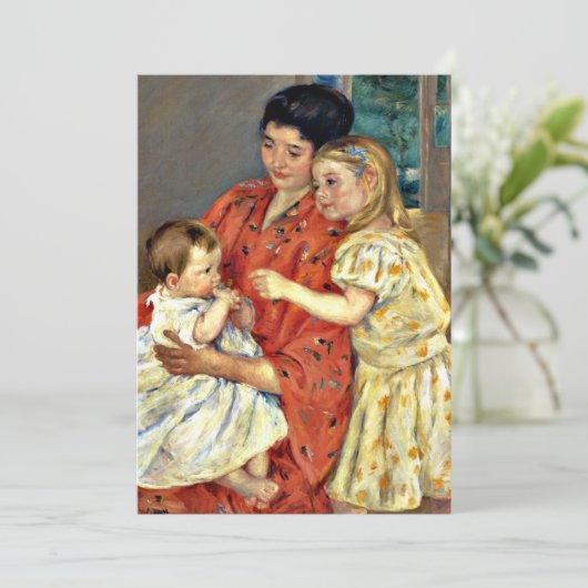 Cassatt: Moeder en Sara die de Baby bewonderen Kaart (Staand voorkant)