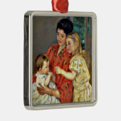 Cassatt: Moeder en Sara die de Baby bewonderen Metalen Ornament (Rechts)