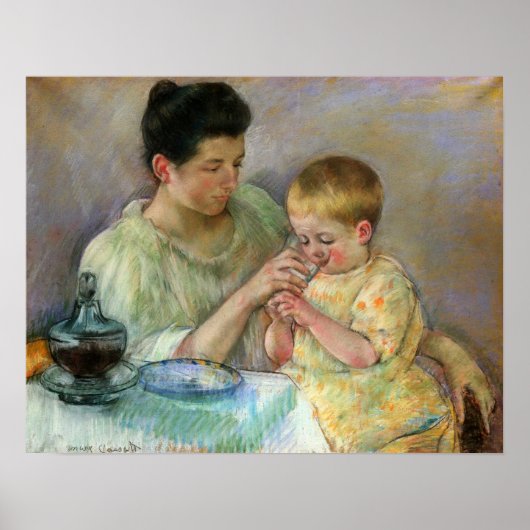 Cassatt - Moeder voedt kind Poster (Voorkant)