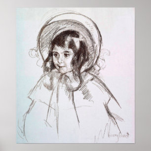 Cassatt - Sara met haar hoed en jas Poster