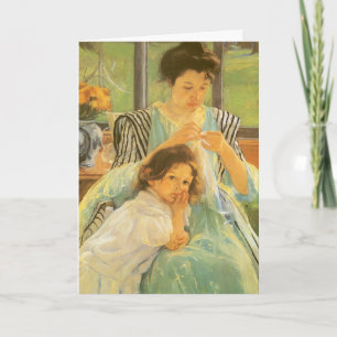 Cassatt's jonge moeder naai, Happy Moederdag Kaart