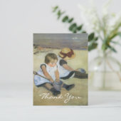Cassatt's kinderen spelen op het strand briefkaart (Staand voorkant)