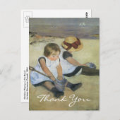 Cassatt's kinderen spelen op het strand briefkaart (Voorkant / Achterkant)