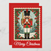 Casse-bec | Carte de Noël Retro Postage (Devant / Derrière)